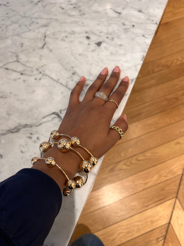 Triple Gold Beaded Bracelets