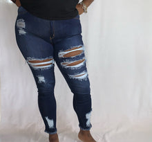 Load image into Gallery viewer, Curvy Blues Ripped Jeans