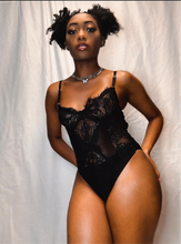 Load image into Gallery viewer, Victoria Black Lace Bodysuit