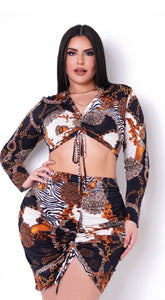 I Can’t Be Tamed Two Piece Skirt Set