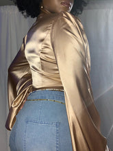 Load image into Gallery viewer, Expensive Taste Champagne Bubble Sleeve Blouse
