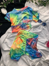 Load image into Gallery viewer, Rainbow Dreams Tie Dye Biker Shorts Set